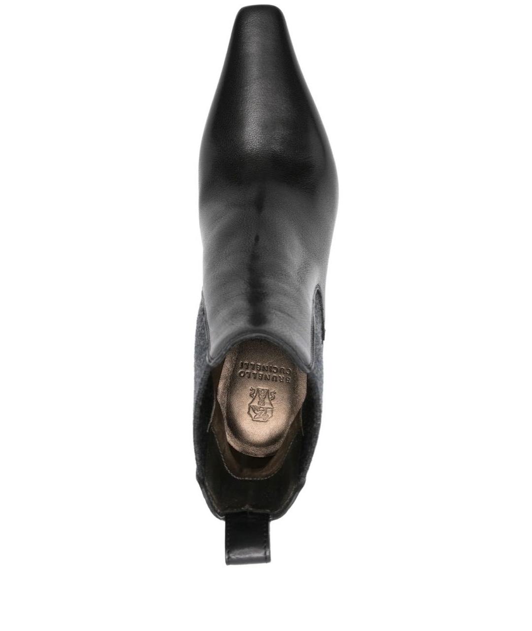 BRUNELLO CUCINELLI Черные кожаные ботильоны, фото 3