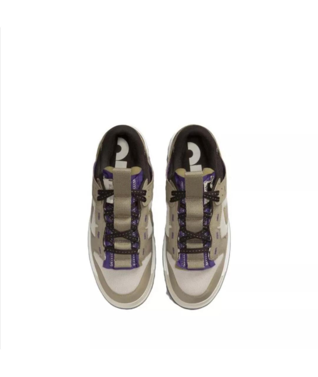 NIKE Бежевые высокие кроссовки / кеды из искусственной кожи, фото 5