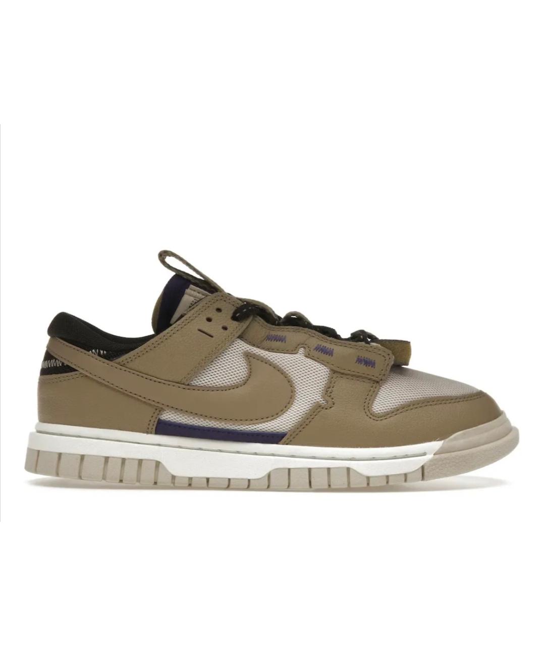 NIKE Бежевые высокие кроссовки / кеды из искусственной кожи, фото 8