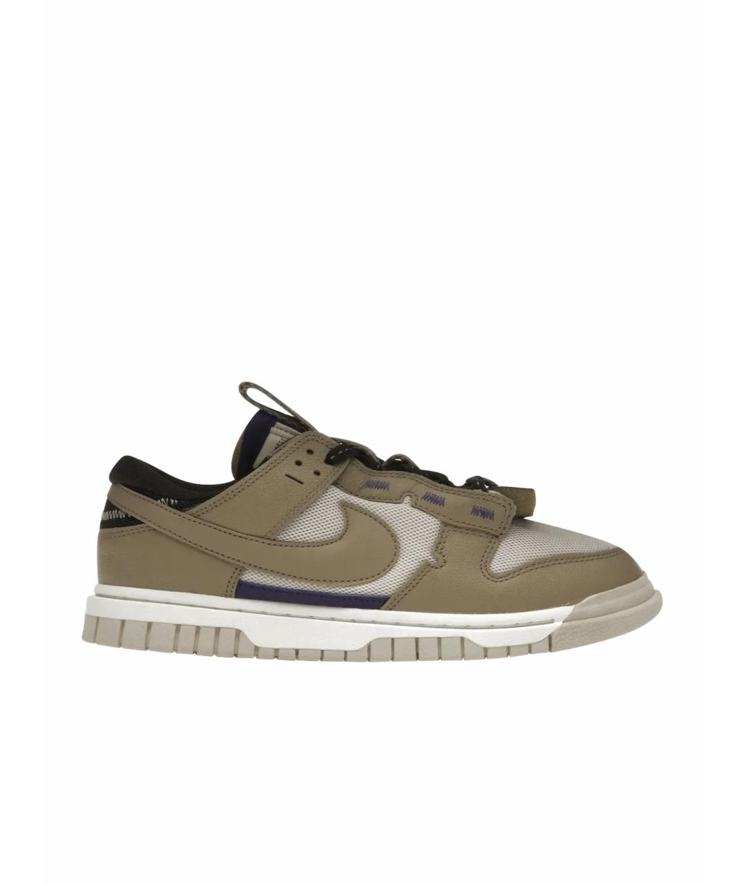 NIKE Бежевые высокие кроссовки / кеды из искусственной кожи, фото 1