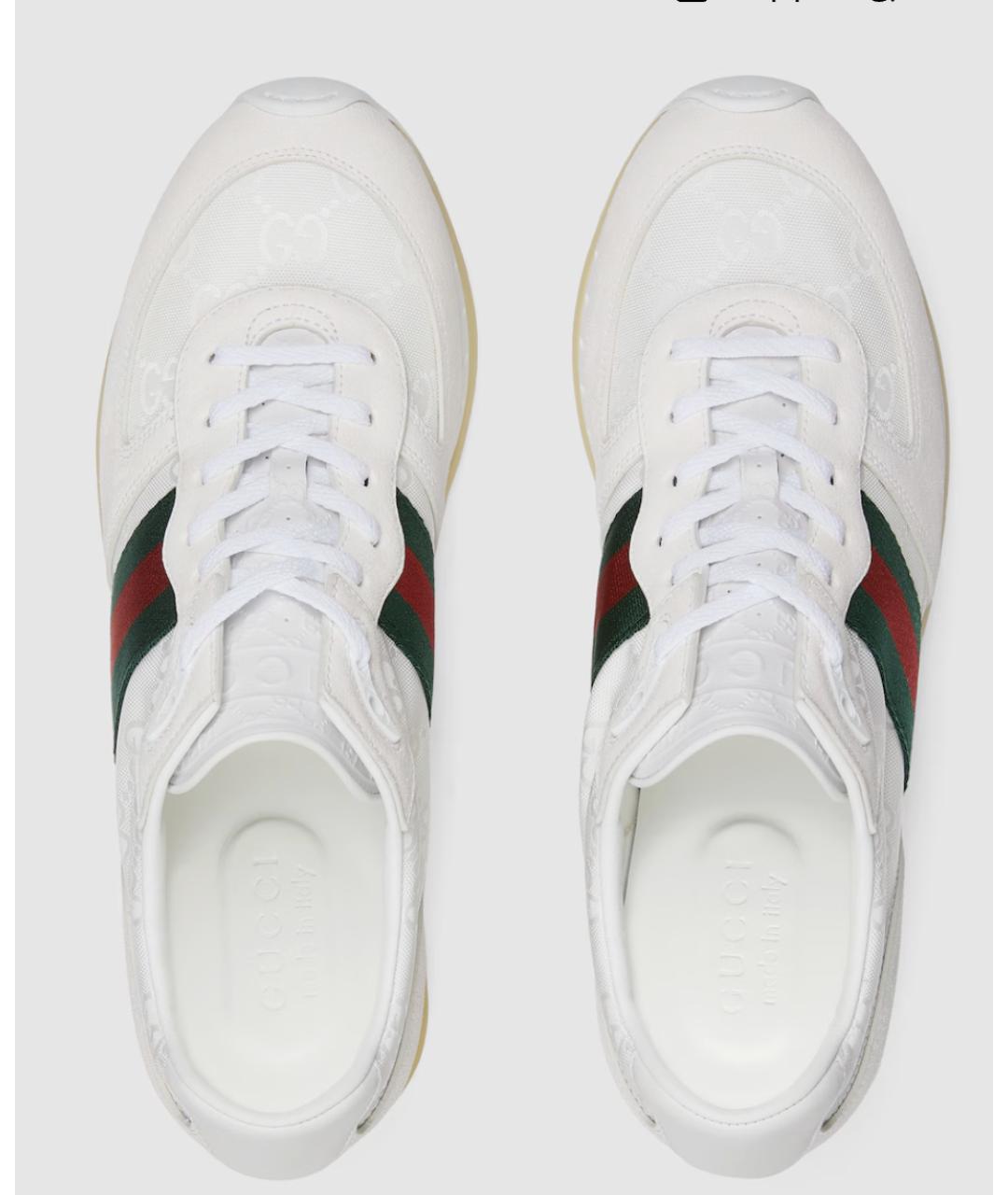 GUCCI Белые низкие кроссовки / кеды, фото 5