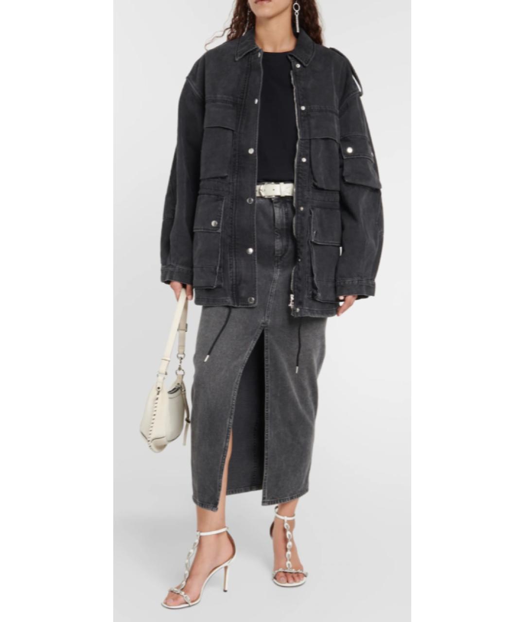 ISABEL MARANT Черная хлопковая юбка макси, фото 3