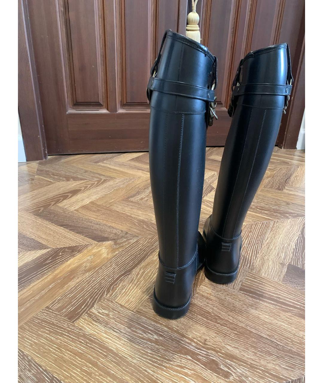 BURBERRY Черные резиновые сапоги, фото 4