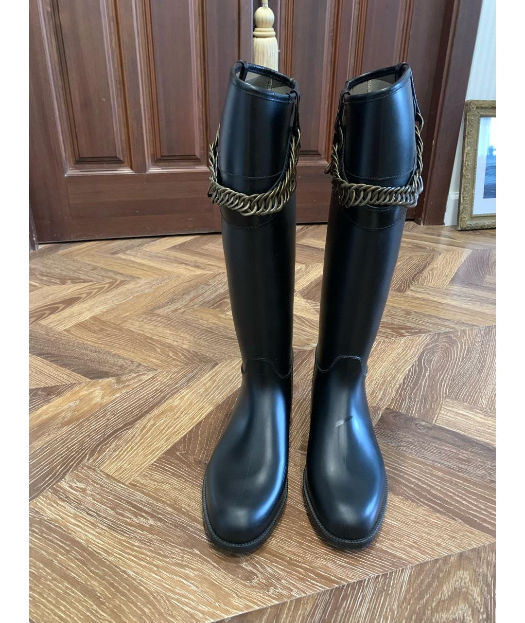 BURBERRY Черные резиновые сапоги, фото 2
