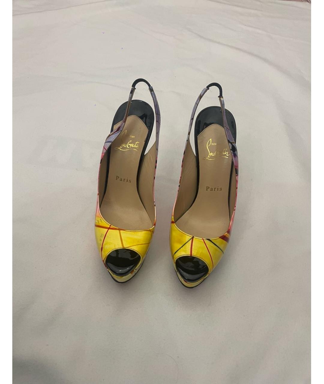 CHRISTIAN LOUBOUTIN Мульти босоножки из лакированной кожи, фото 2