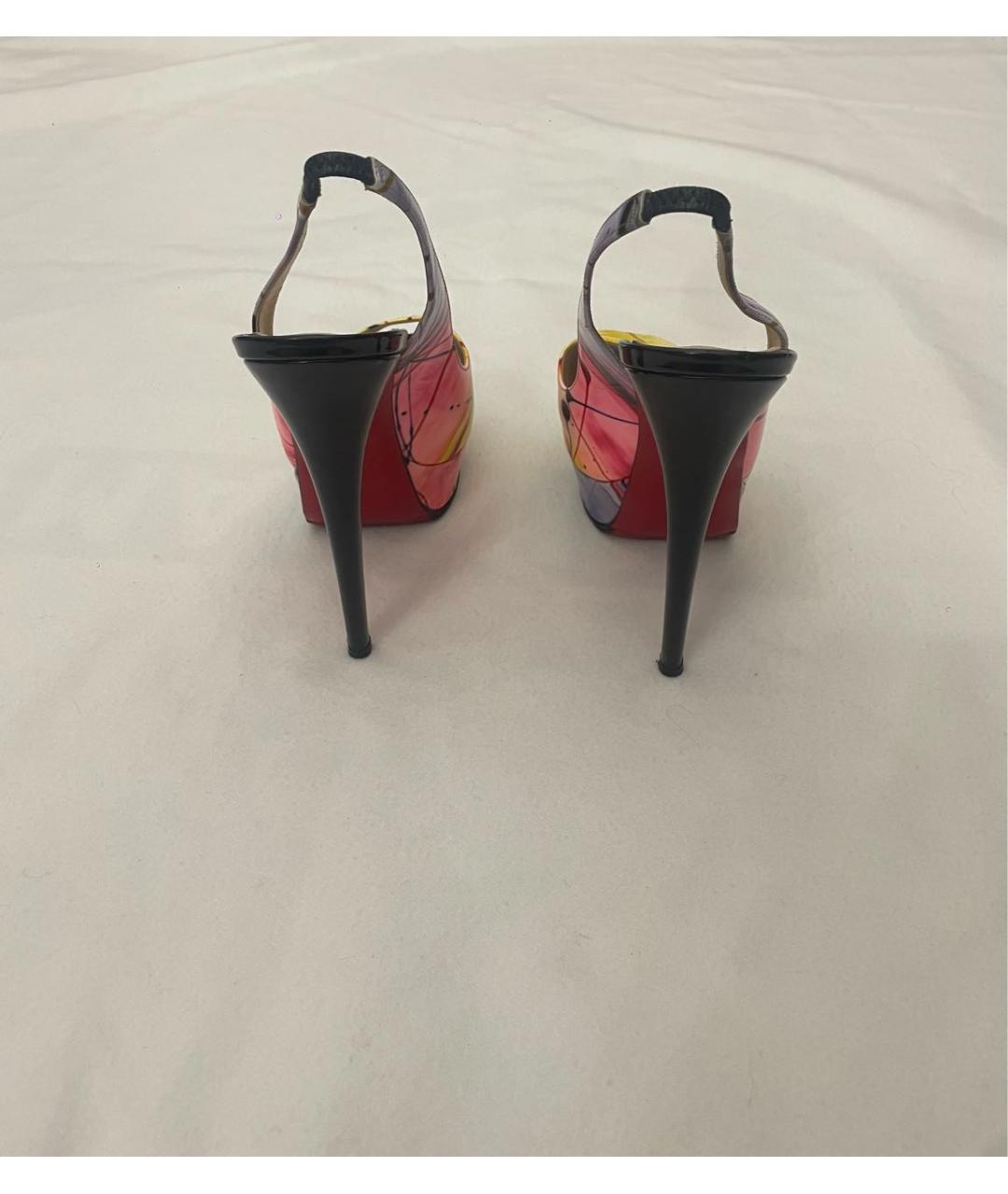 CHRISTIAN LOUBOUTIN Мульти босоножки из лакированной кожи, фото 4