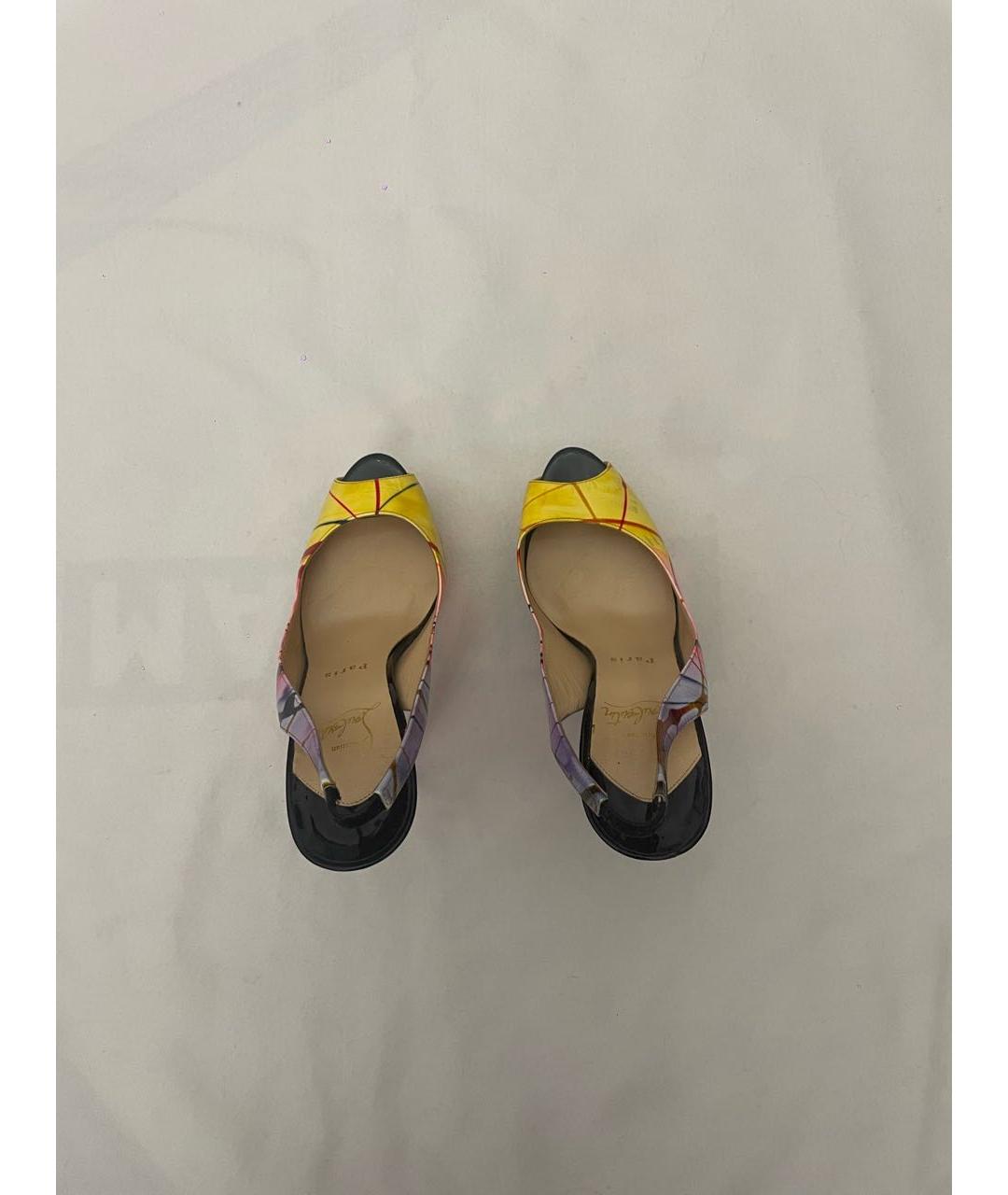 CHRISTIAN LOUBOUTIN Мульти босоножки из лакированной кожи, фото 3