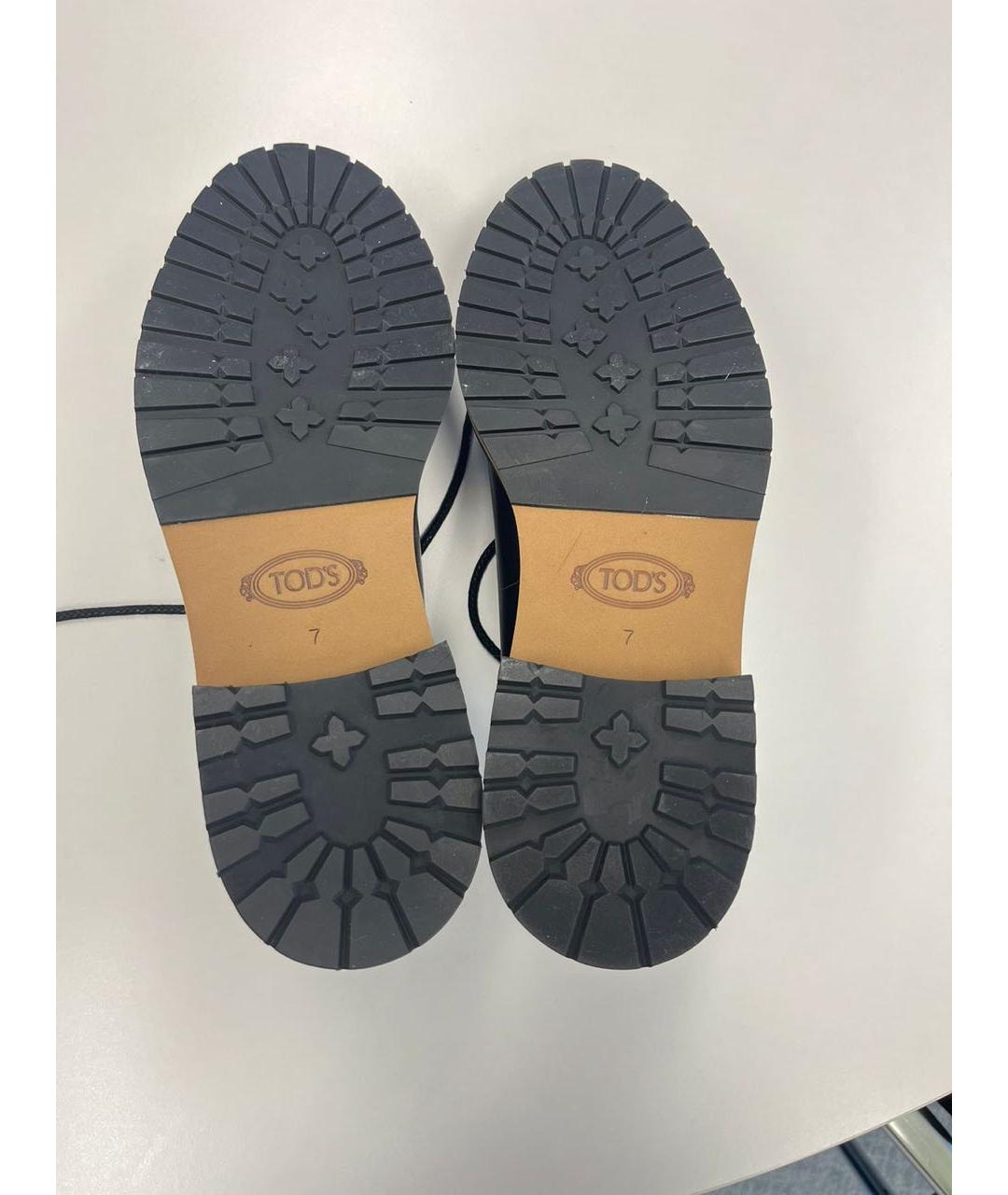 TOD'S Черные кожаные туфли, фото 5