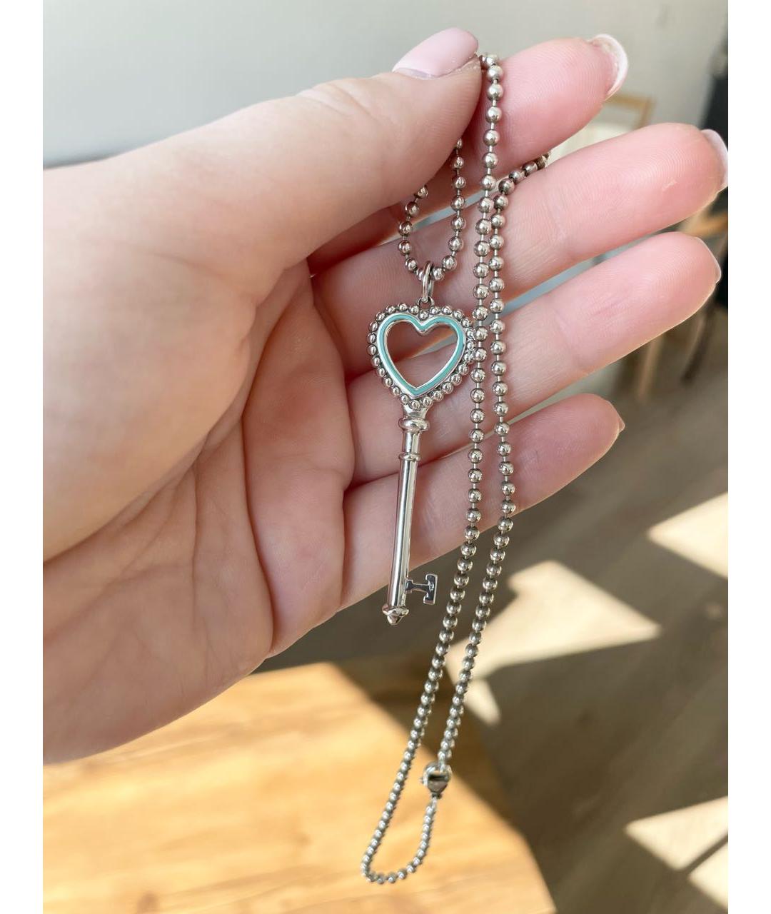 TIFFANY&CO Бирюзовое серебряное колье, фото 7