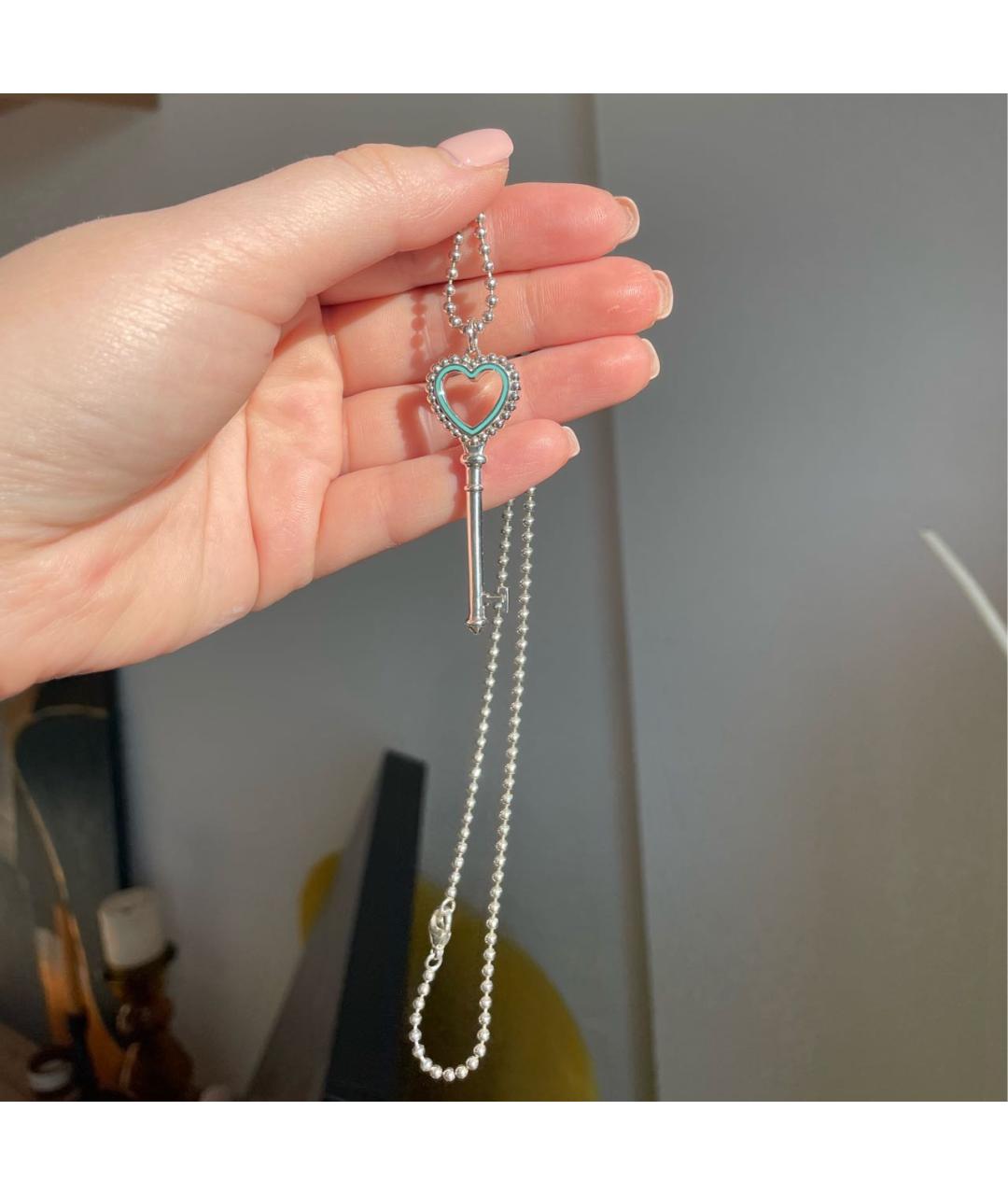 TIFFANY&CO Бирюзовое серебряное колье, фото 6