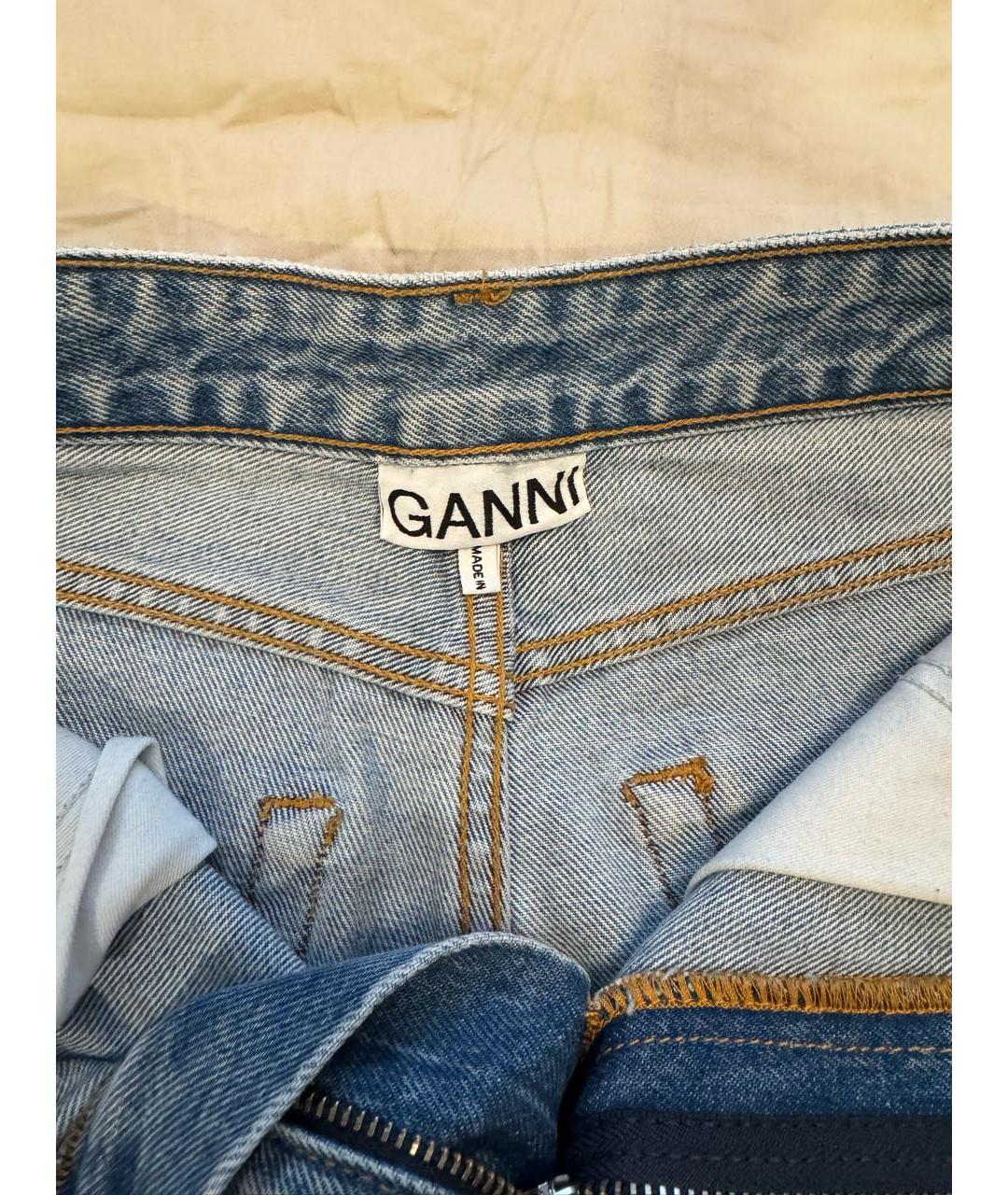 GANNI Синие деним шорты, фото 3