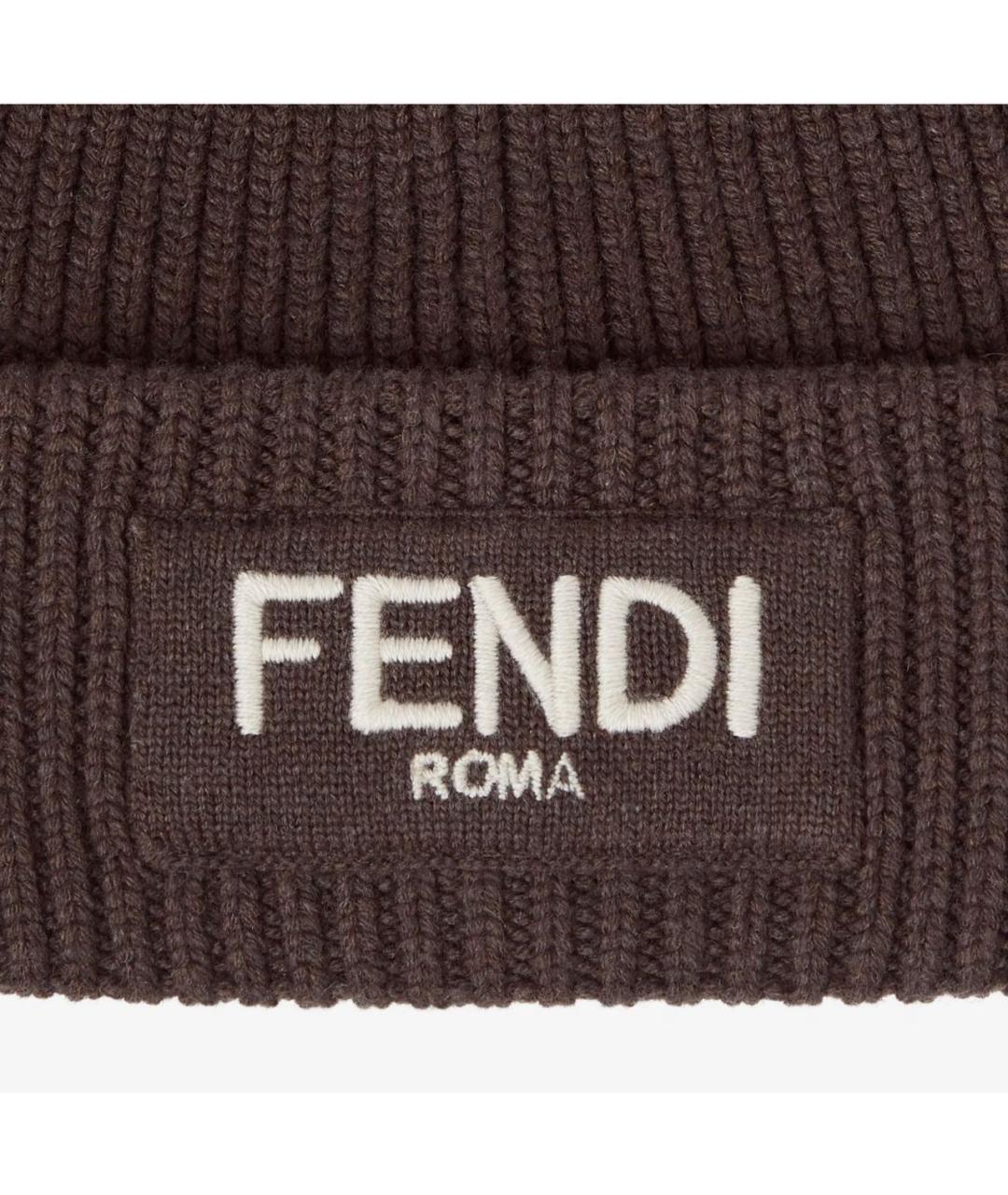 FENDI Коричневая шерстяная шапка, фото 2
