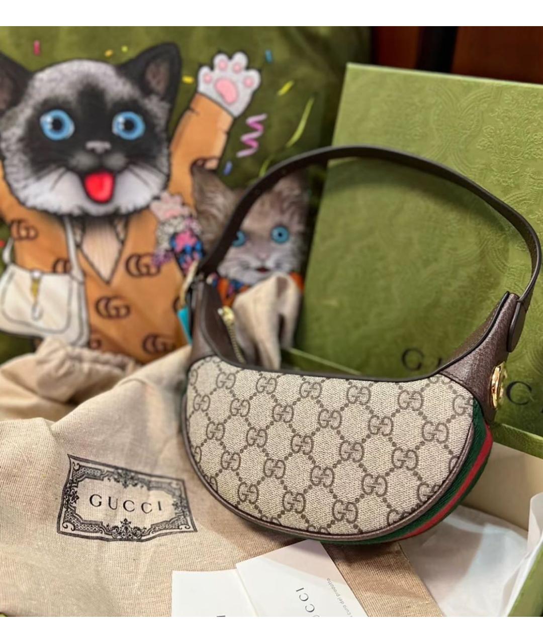 GUCCI Мульти кожаная сумка с короткими ручками, фото 6