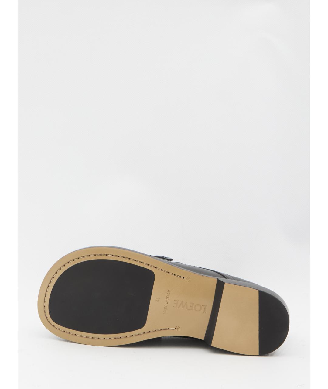 LOEWE Черные кожаные лоферы, фото 4