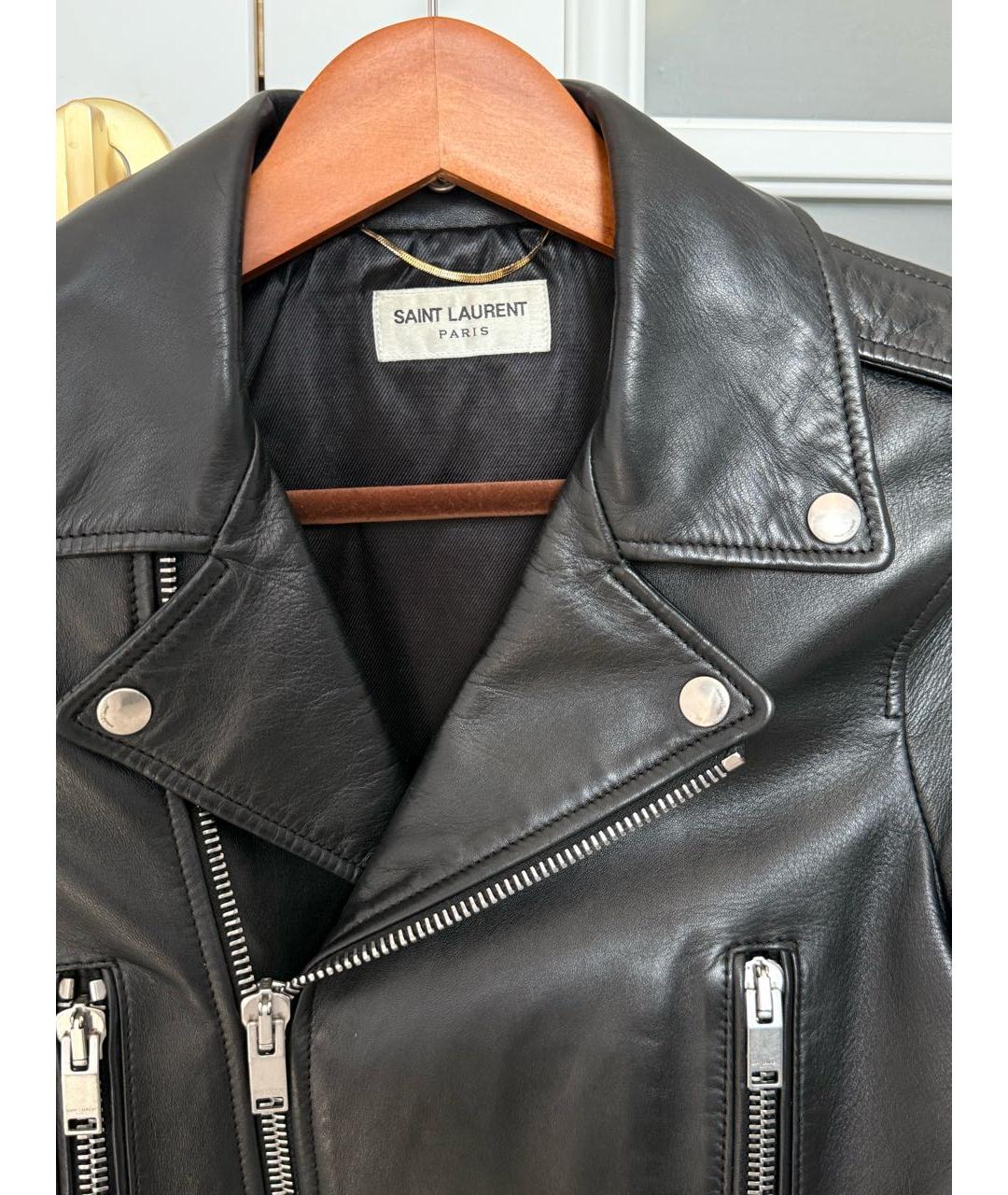 SAINT LAURENT Черная кожаная куртка, фото 3