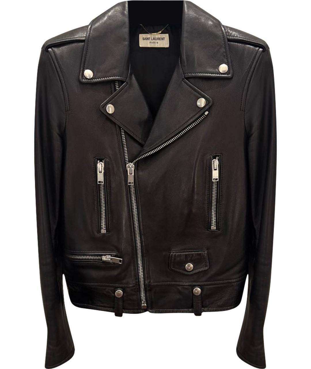 SAINT LAURENT Черная кожаная куртка, фото 1