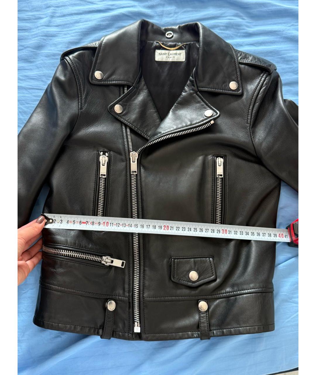 SAINT LAURENT Черная кожаная куртка, фото 5
