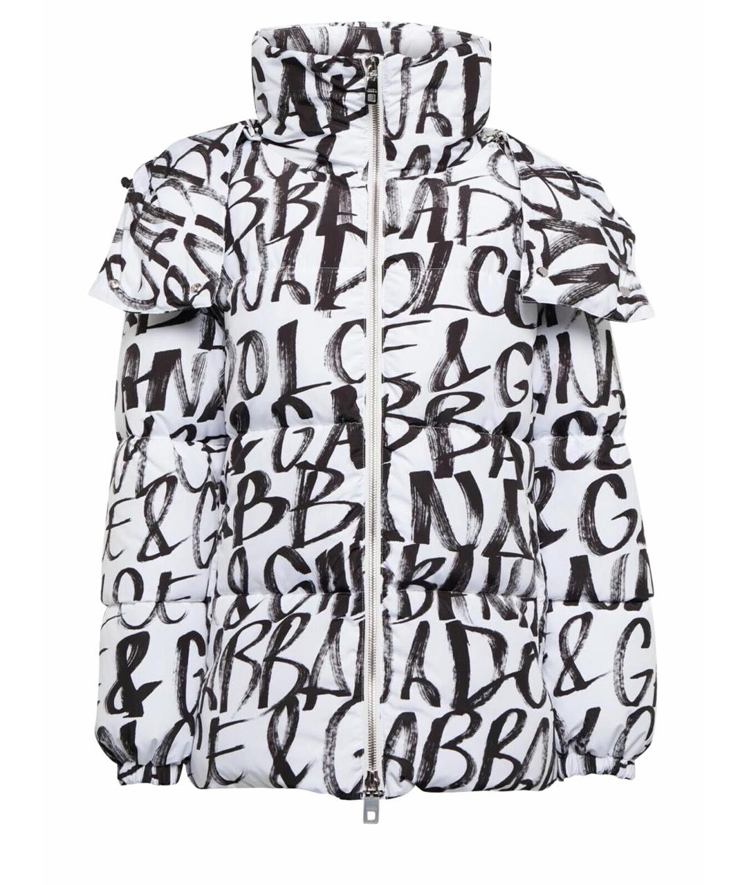 DOLCE&GABBANA Белый полиэстеровый пуховик, фото 1