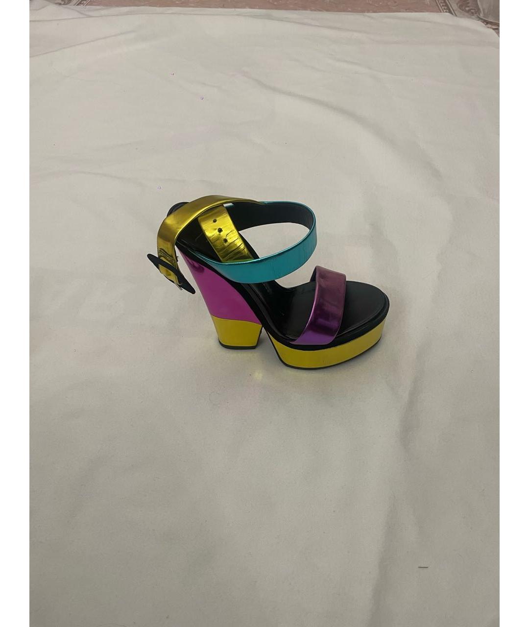 GIUSEPPE ZANOTTI DESIGN Мульти босоножки из лакированной кожи, фото 5
