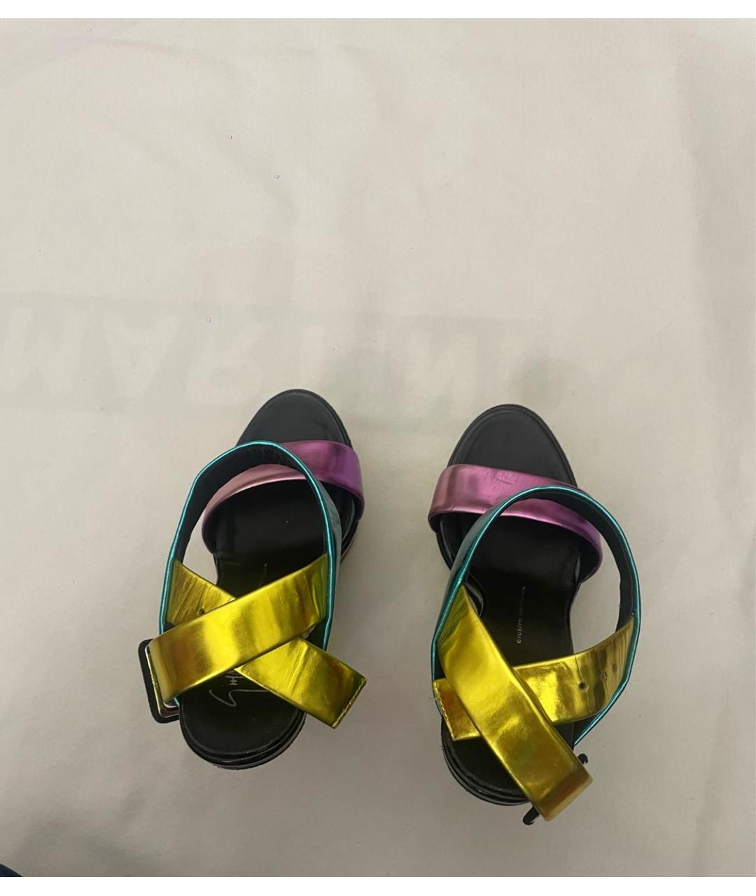 GIUSEPPE ZANOTTI DESIGN Мульти босоножки из лакированной кожи, фото 3