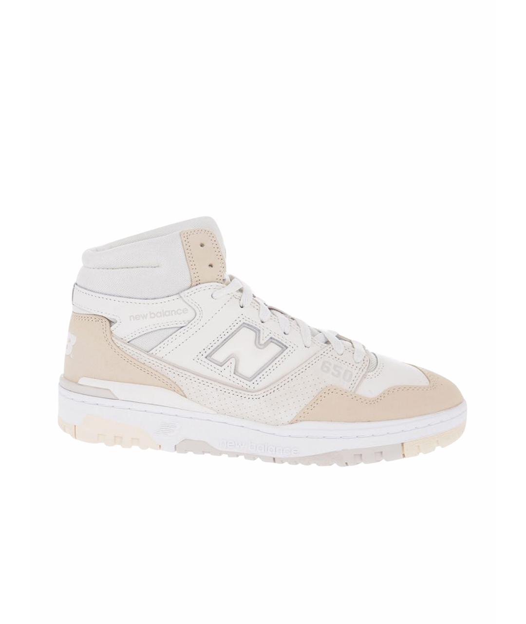 NEW BALANCE Бежевые кожаные высокие кроссовки / кеды, фото 1