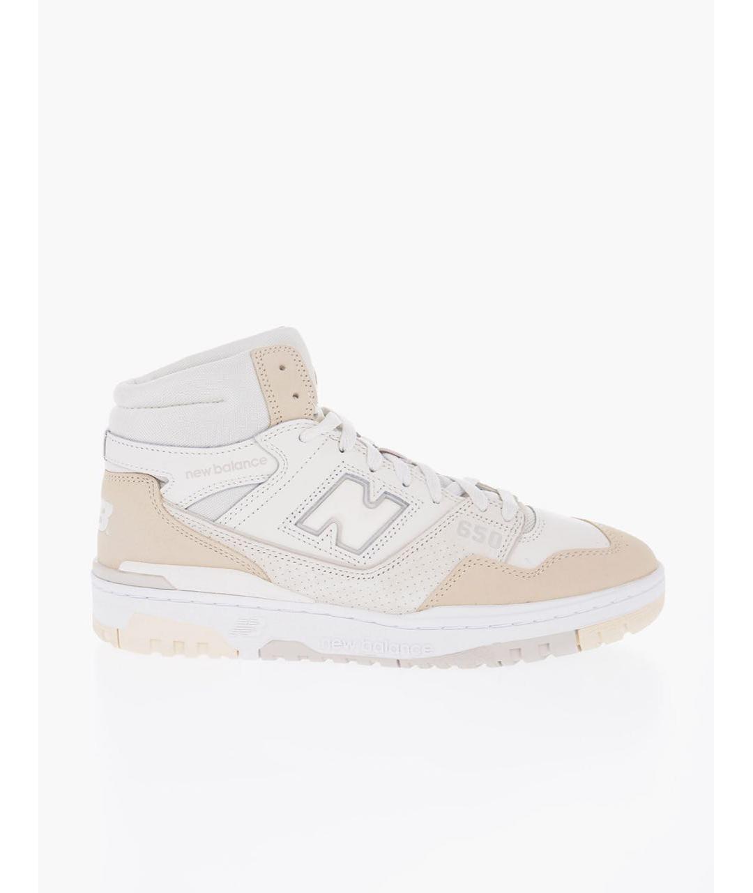 NEW BALANCE Бежевые кожаные высокие кроссовки / кеды, фото 4