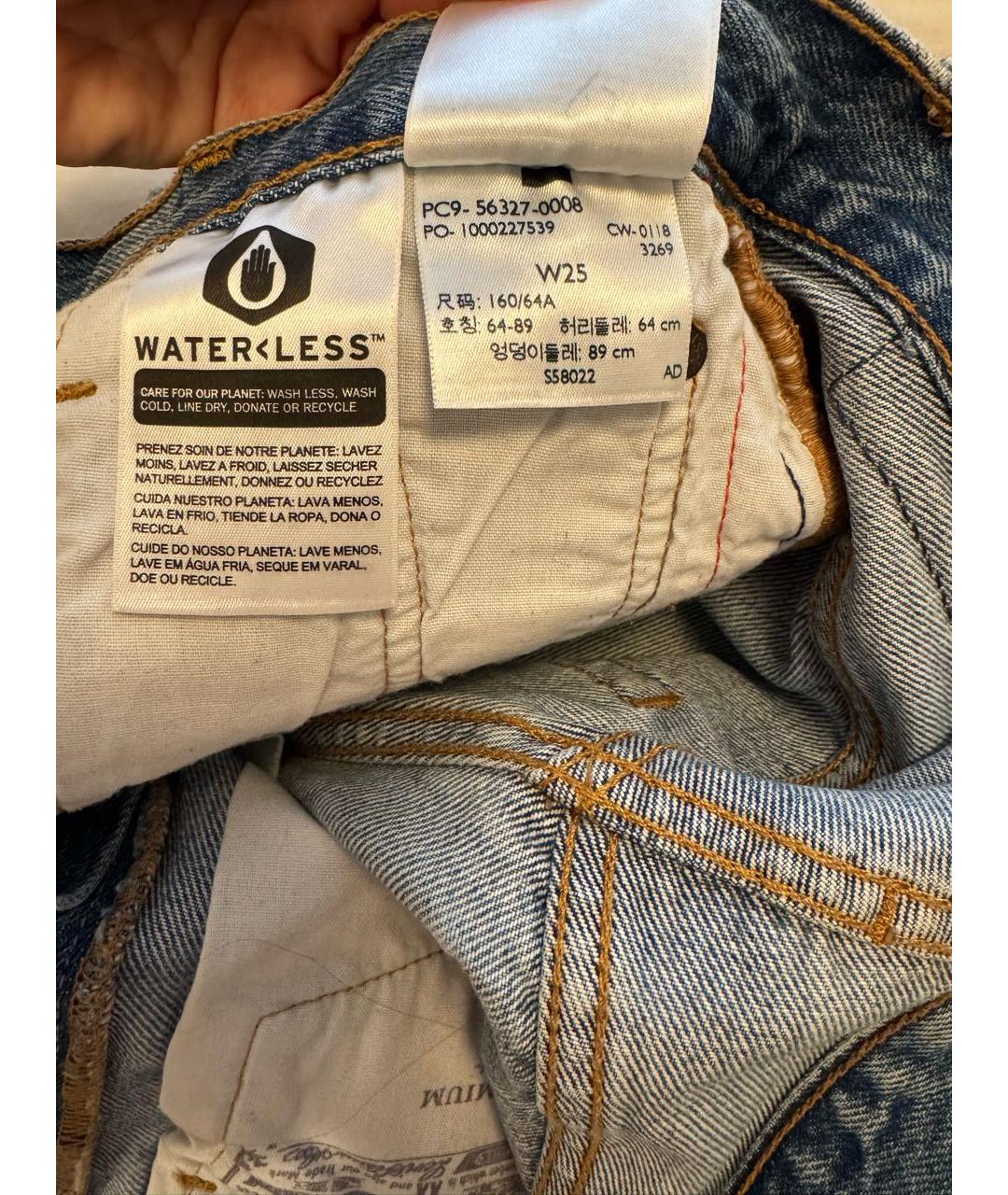 LEVI'S Синие деним шорты, фото 5