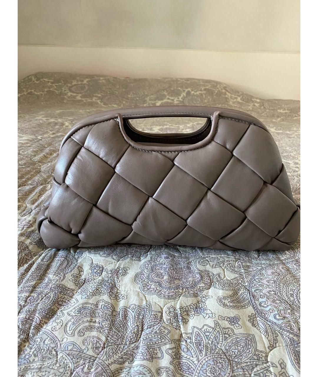 OFFICINE CREATIVE Хаки кожаная сумка с короткими ручками, фото 3