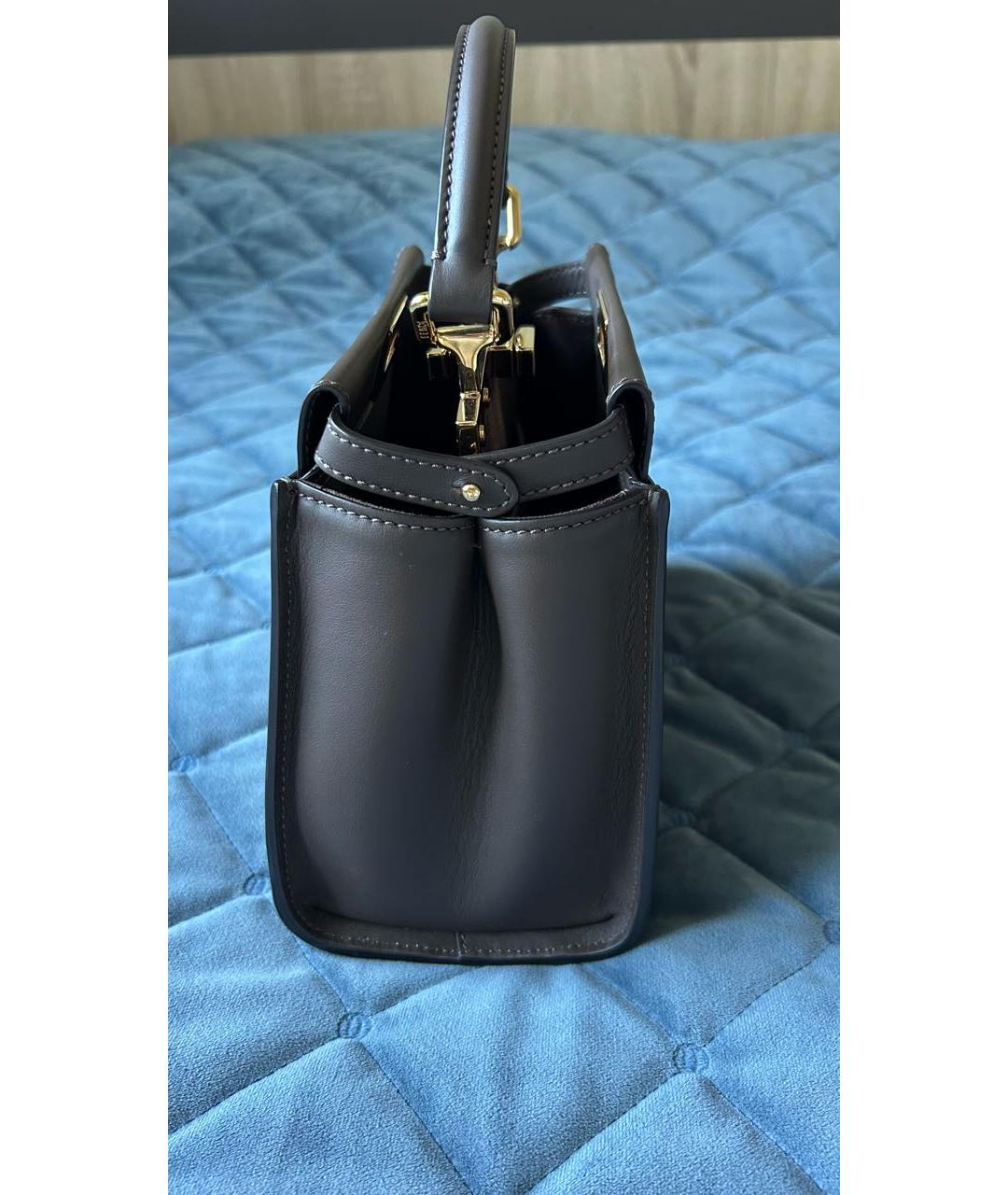 FENDI Коричневая кожаная сумка через плечо, фото 3