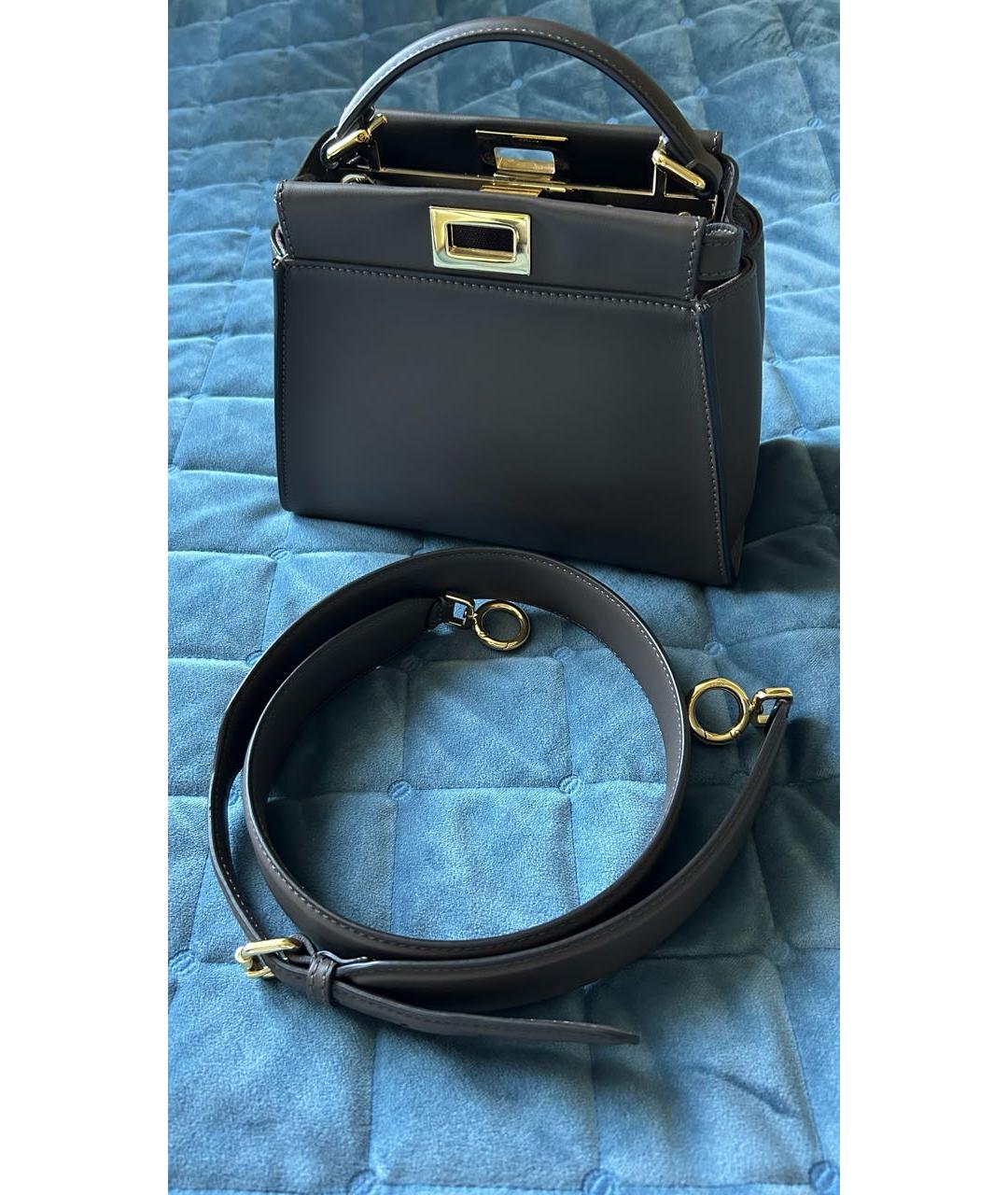 FENDI Коричневая кожаная сумка через плечо, фото 2
