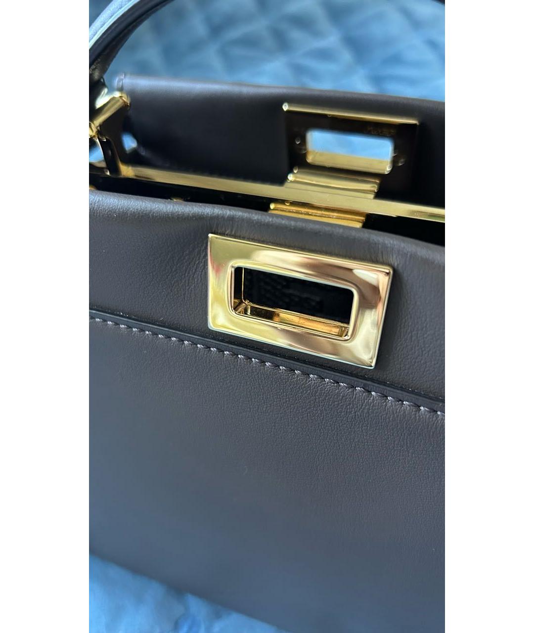 FENDI Коричневая кожаная сумка через плечо, фото 8