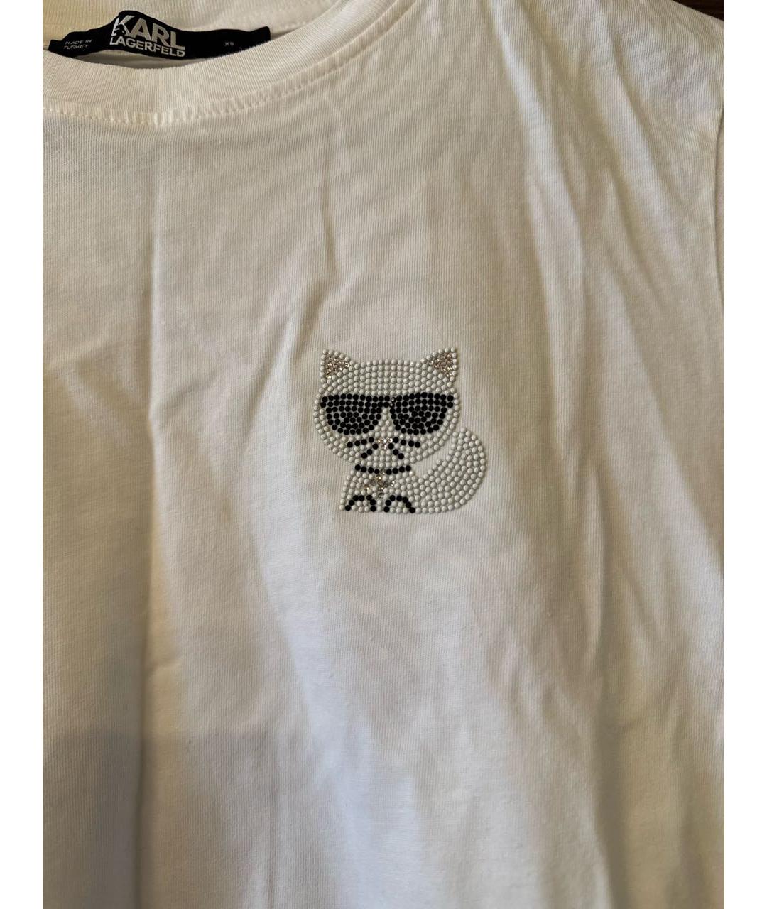 KARL LAGERFELD Белая футболка, фото 4