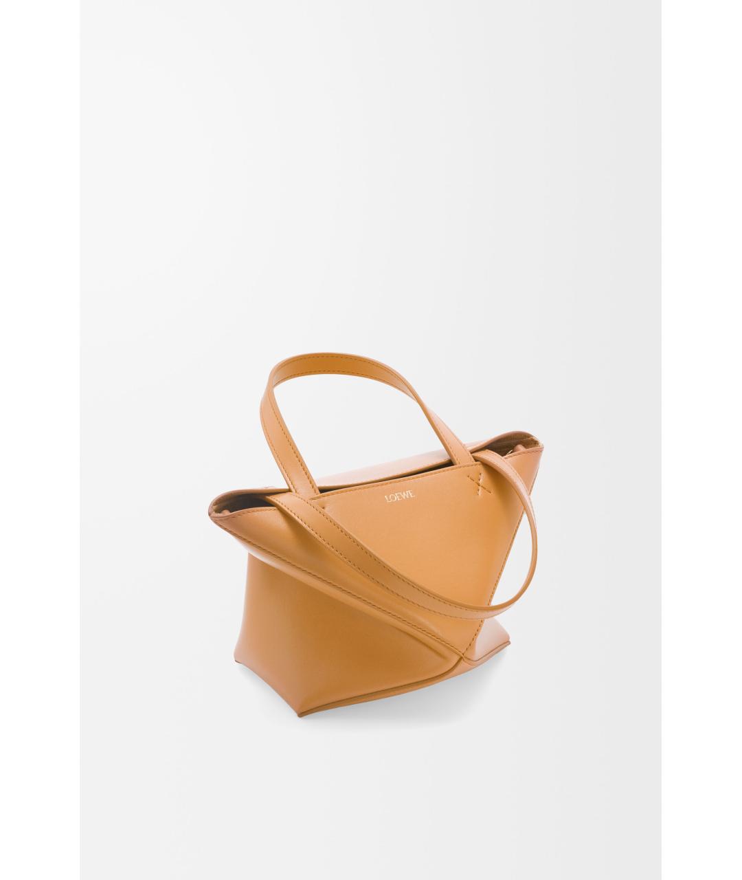 LOEWE Бежевая кожаная сумка тоут, фото 4