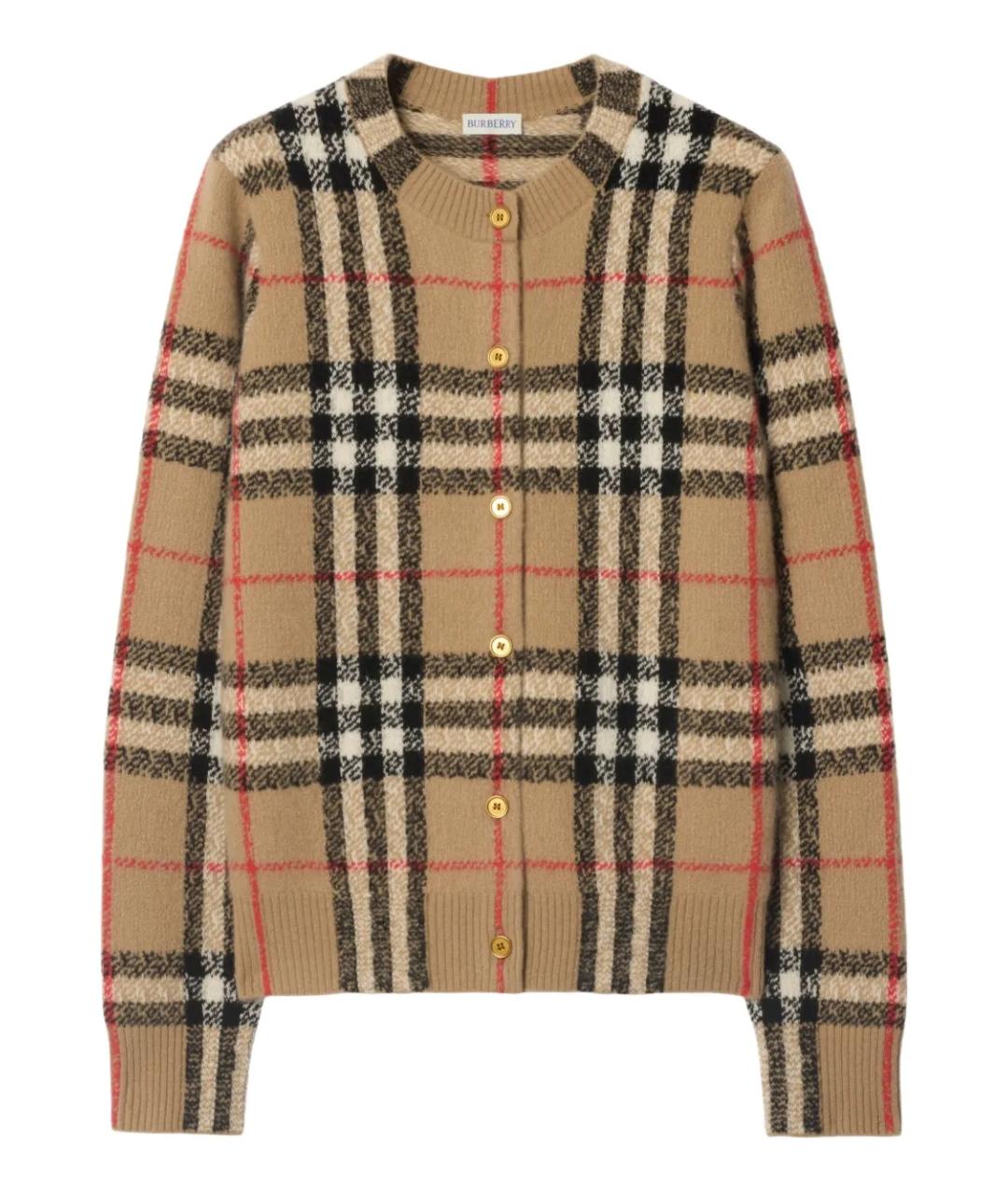 BURBERRY Бежевый шерстяной кардиган, фото 1