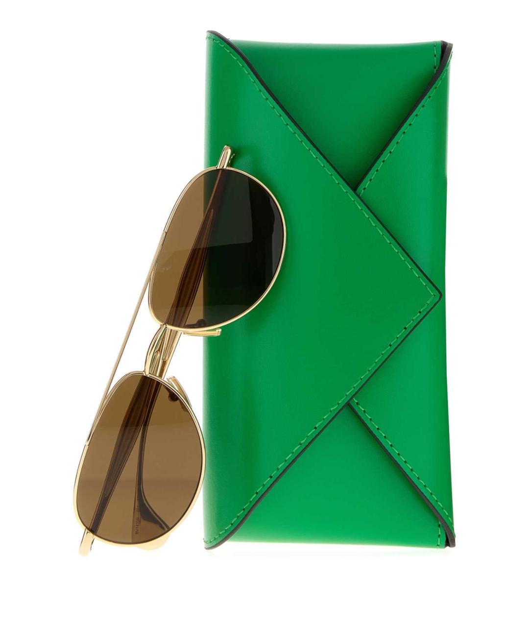 BOTTEGA VENETA Золотые солнцезащитные очки, фото 3
