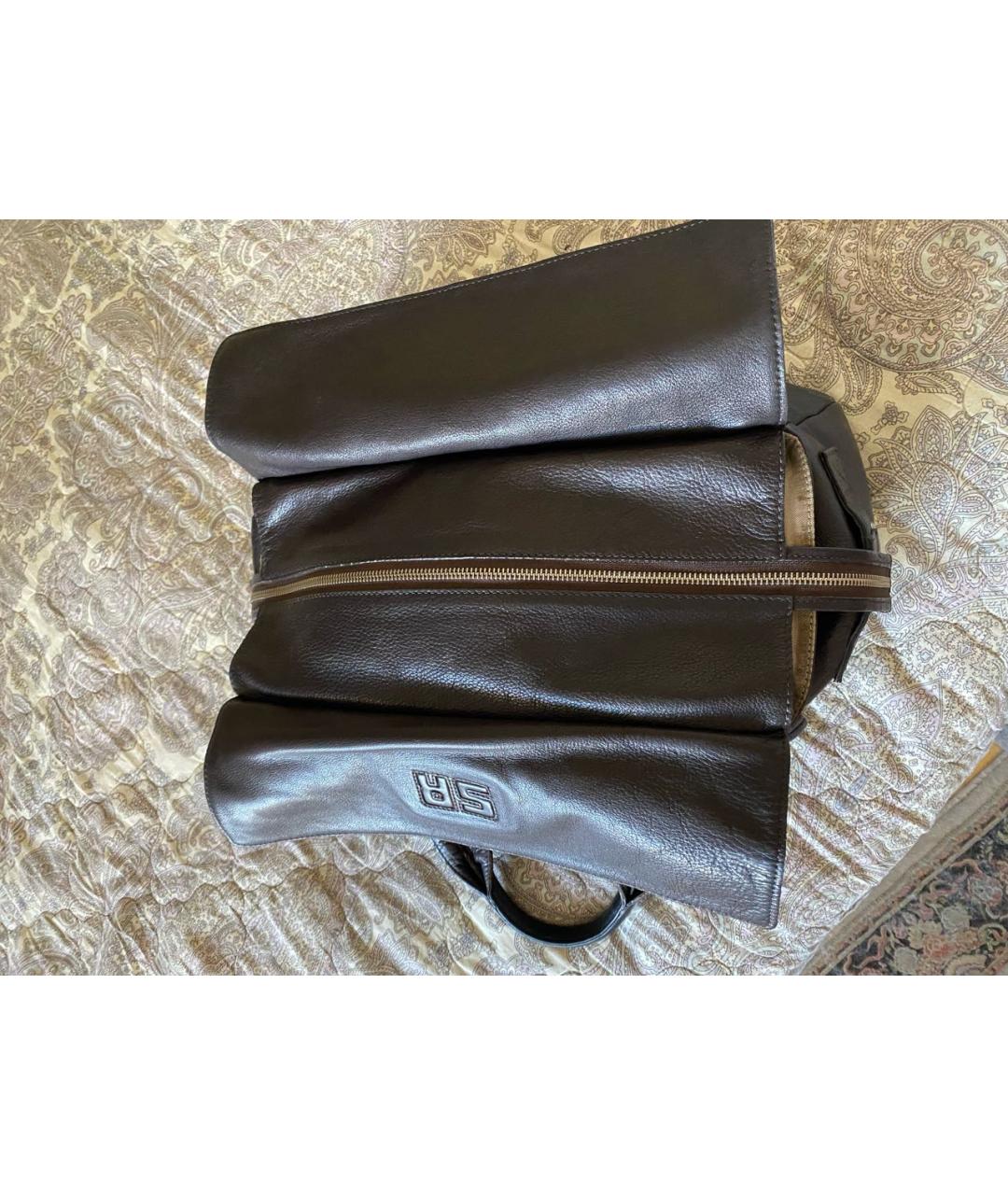 SONIA RYKIEL Коричневая кожаная сумка с короткими ручками, фото 4