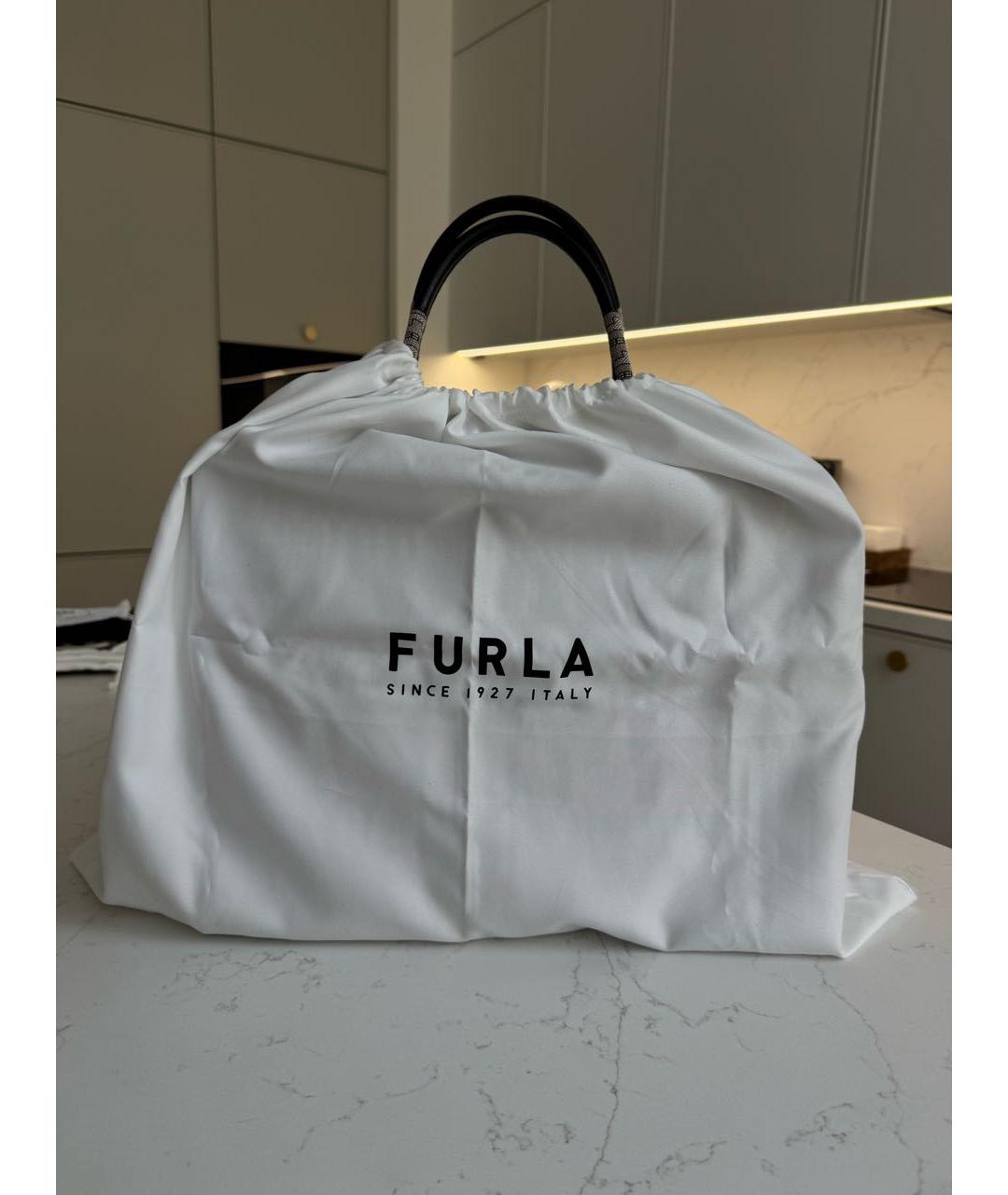 FURLA Серая тканевая сумка тоут, фото 5