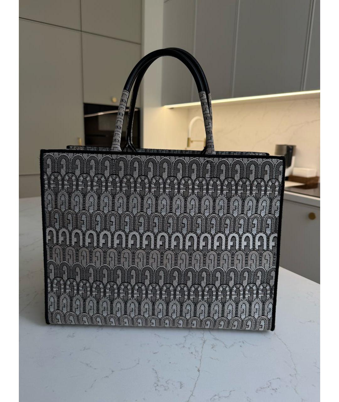 FURLA Серая тканевая сумка тоут, фото 3