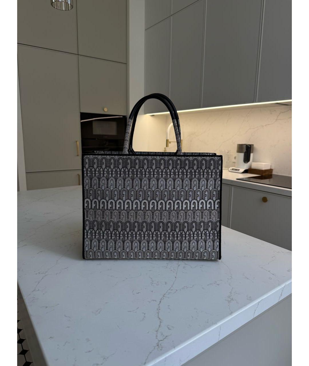 FURLA Серая тканевая сумка тоут, фото 6