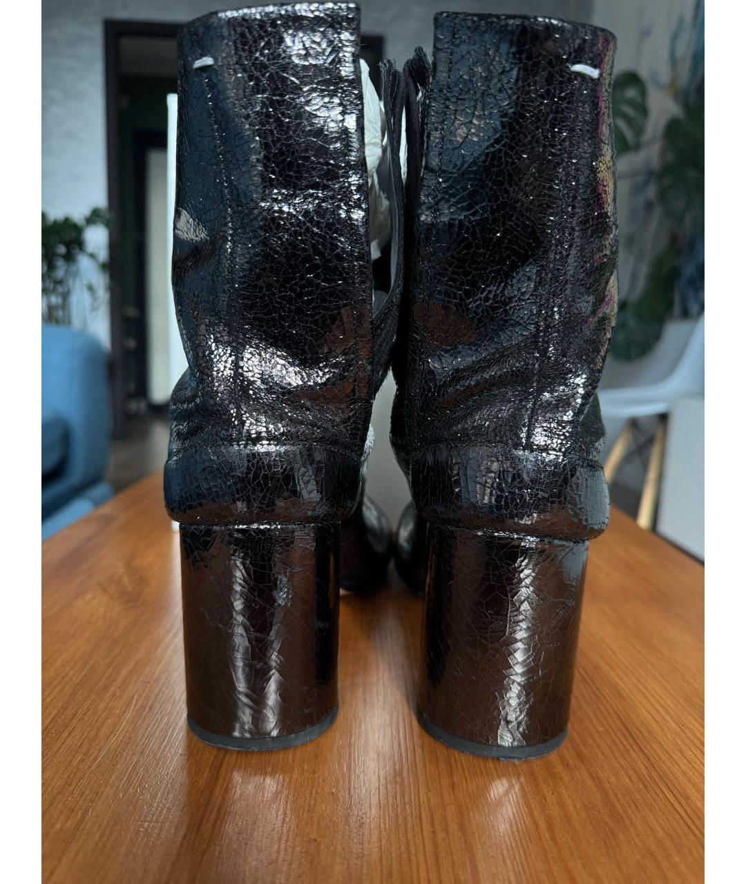 MAISON MARGIELA Антрацитовые кожаные ботинки, фото 6