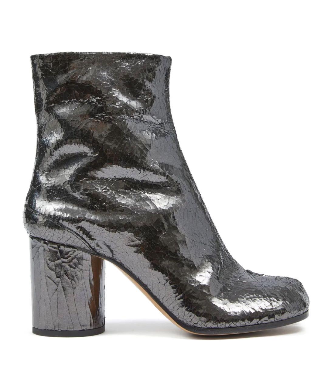 MAISON MARGIELA Антрацитовые кожаные ботинки, фото 4