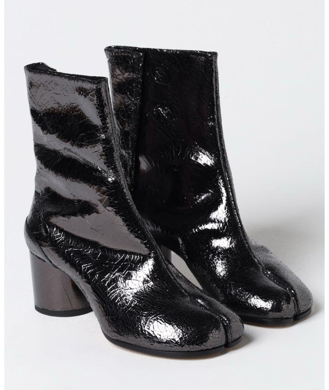 MAISON MARGIELA Антрацитовые кожаные ботинки, фото 5