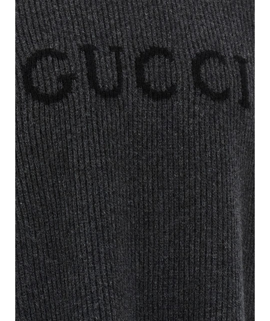 GUCCI Серый шерстяной джемпер / свитер, фото 3