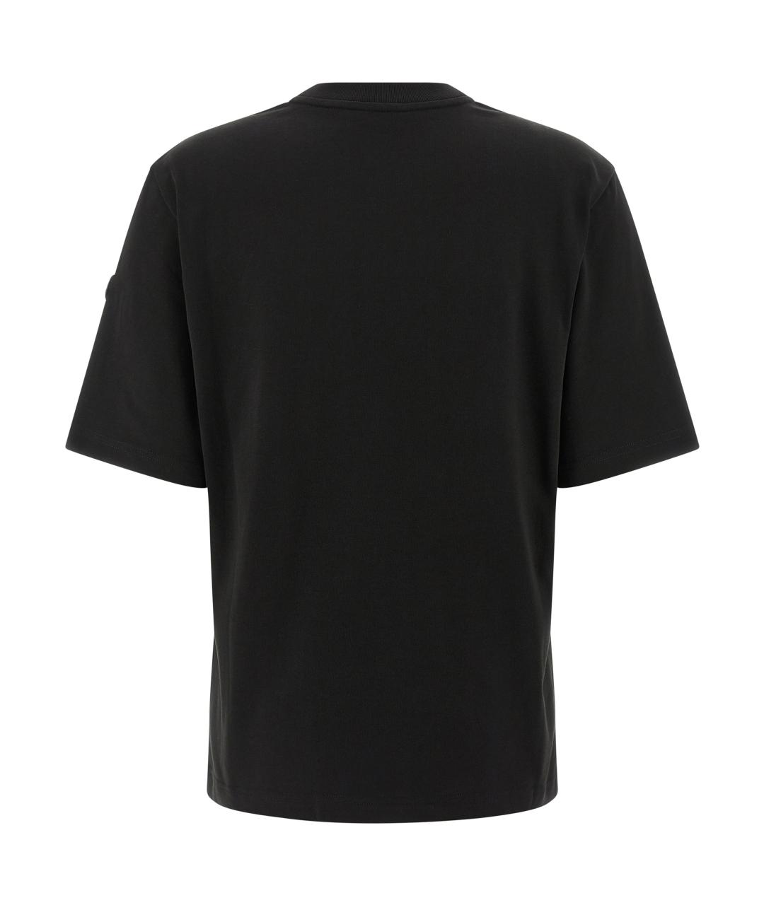 MONCLER Черная хлопковая футболка, фото 2
