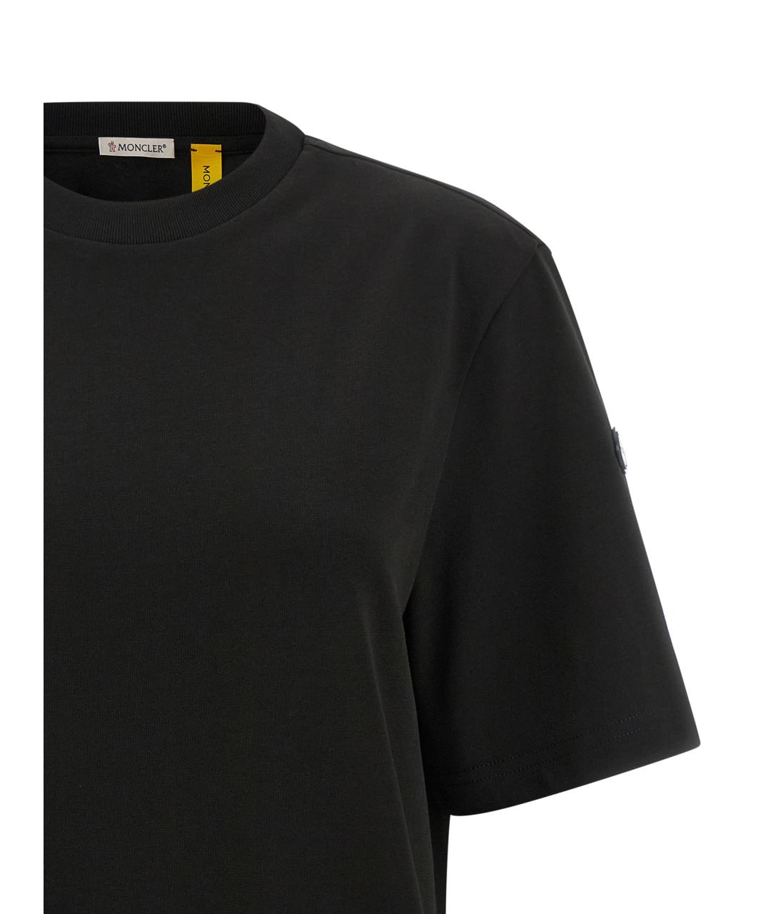 MONCLER Черная хлопковая футболка, фото 3