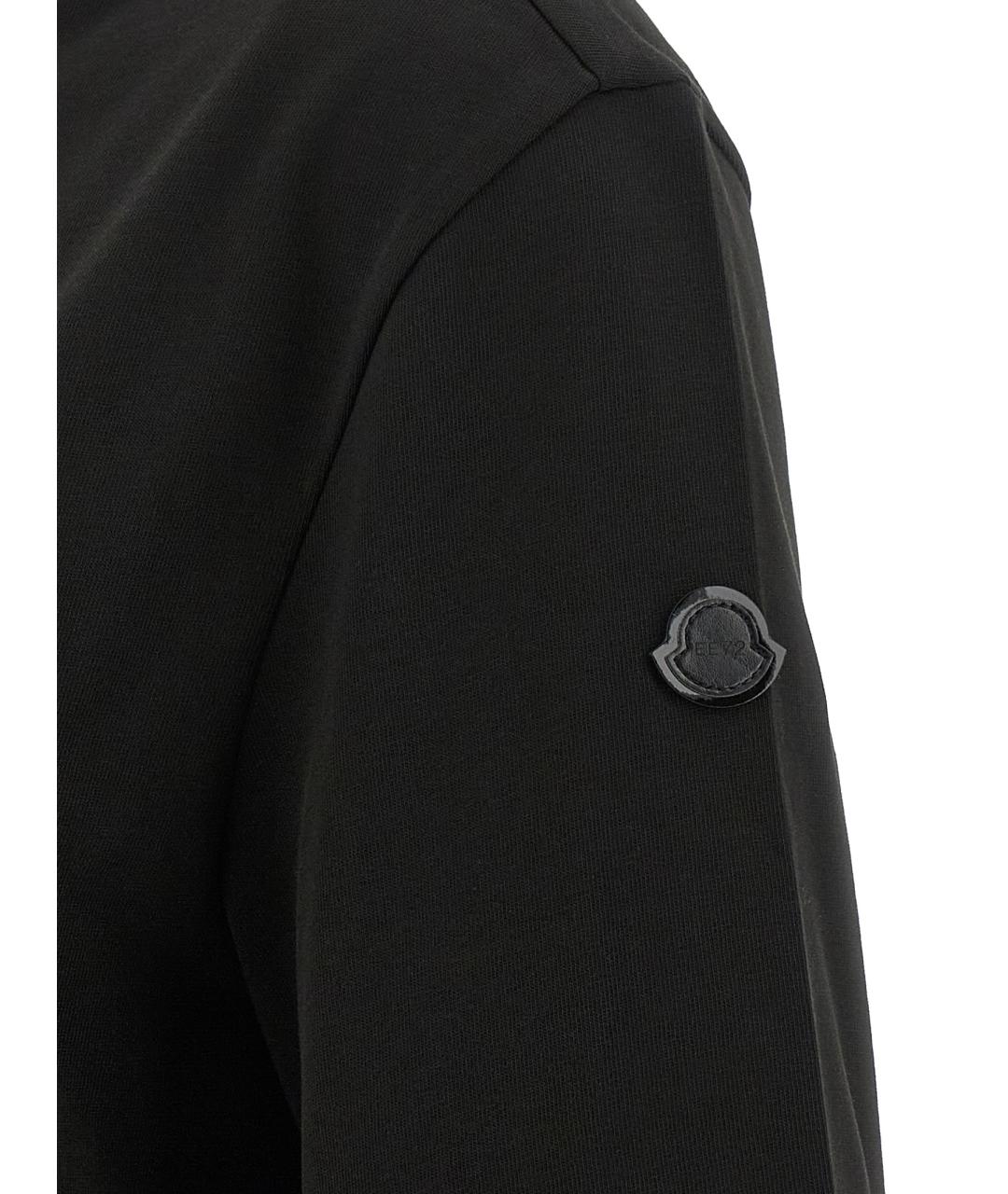 MONCLER Черная хлопковая футболка, фото 4