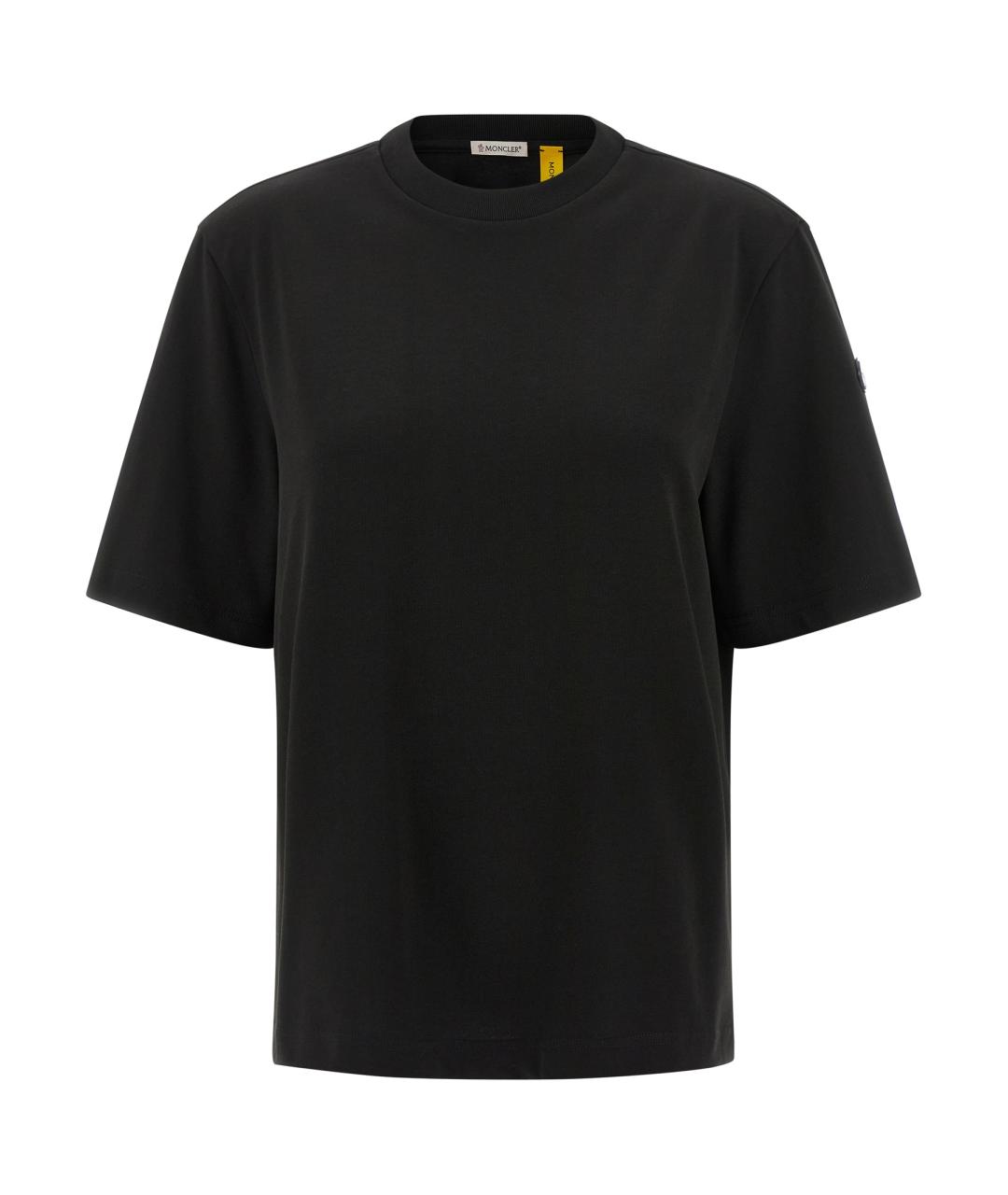 MONCLER Черная хлопковая футболка, фото 1