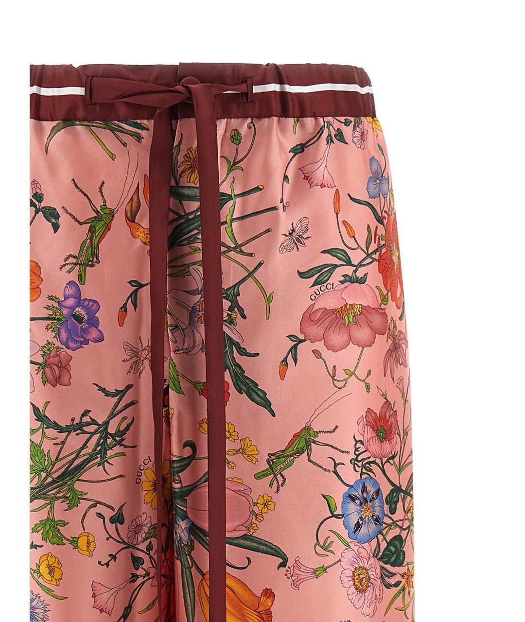 GUCCI Мульти шелковые брюки широкие, фото 3