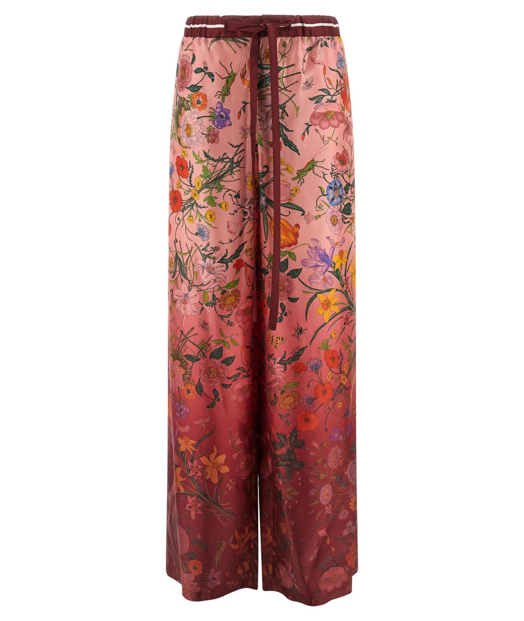 GUCCI Мульти шелковые брюки широкие, фото 1