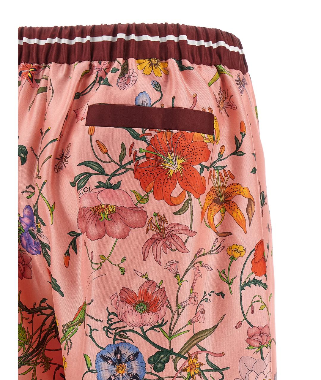 GUCCI Мульти шелковые брюки широкие, фото 4
